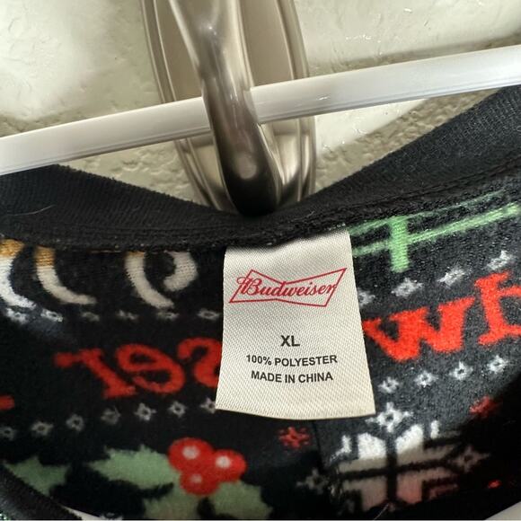 Budweiser Christmas Ugly Sweater Onesie Pajamas XL - Picture 2 of 3